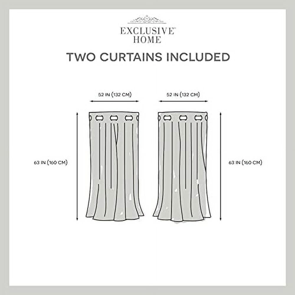 Exclusive Home Academy Total Blackout Grommet Top Curtain Panel Pair, 52"x63", Black