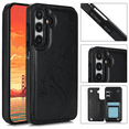 thumbnail image 3 of Asuwish Compatible with Samsung Galaxy S25 5G Wallet Phone Case Tempered Glass Screen Protector and Flower PU Leather Credit Card Holder Stand Cell Cover for S 25 25S 25 25S SM-S931U Women Men Black, 3 of 10