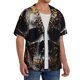 thumbnail image 2 of Fotbe Gold Pattern Black Skull Camisa Estampada de Manga Corta para Hombre, Casual de Verano, Estilo Playero, Sin Arrugas-Large, 2 of 5