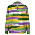 thumbnail image 4 of LNZGNM Mardi Gras Shirt for Men 1/4 Zip Up Big and Tall Carnival Graphic Printed Sweatshirts Stand Collar Long Sleeve Top Casual Carnival Outfits,Light Purple M, 4 of 7