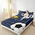 thumbnail image 4 of Feelyou Cartoon Soccer Boys Bed Sheets, Eat Sleep Sport King Sheets, Football Rugby Game Sheet Set, Ultra Soft Bedroom Decor, 4 Pieces, 4 of 7