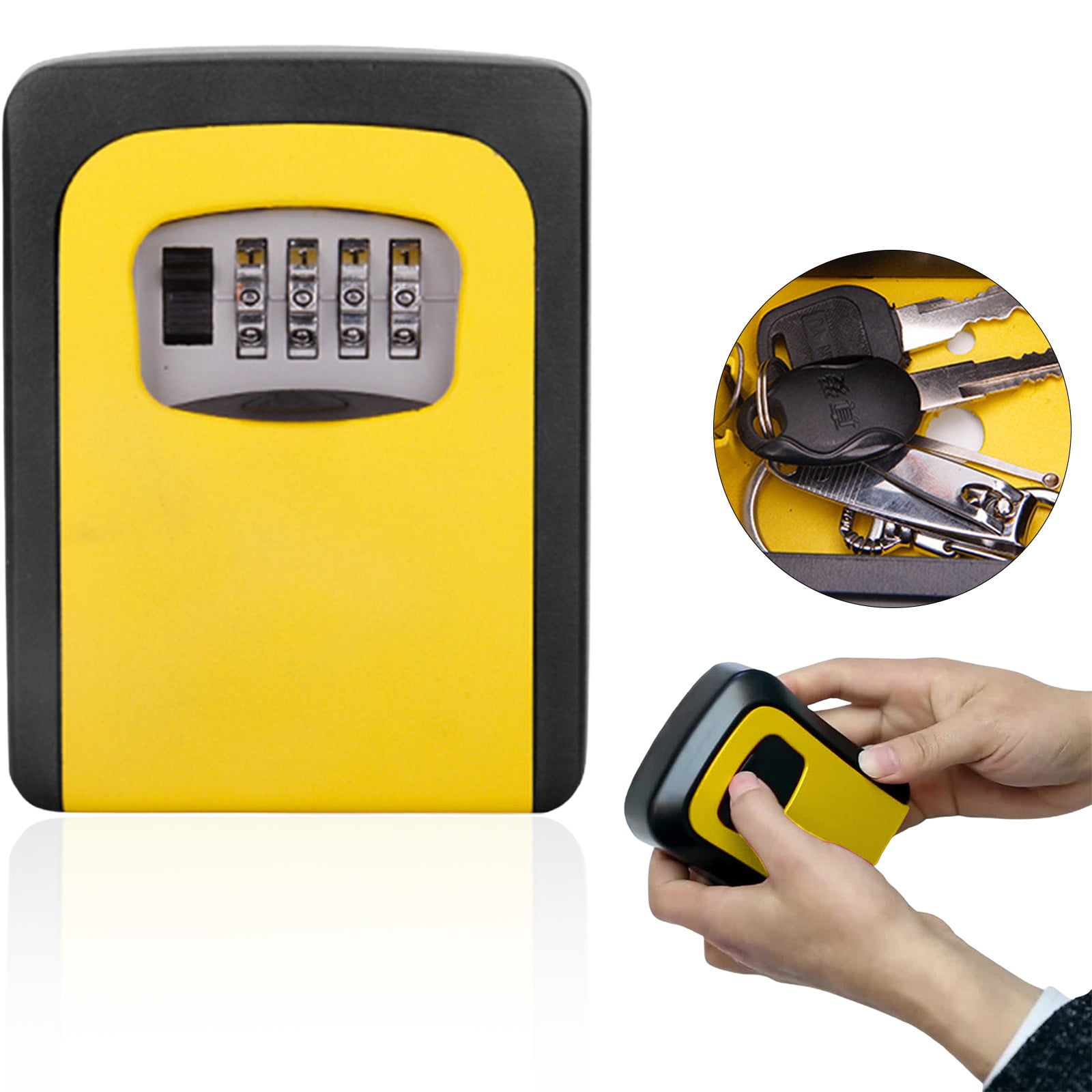 Wall Mount Key Storage Box with 4-Digit Combination Lock, Robust Mechanical Locks for Secure Access, Durable Safe for Home, Office, Versatile Use for Keys and Valuables, Easy Installation