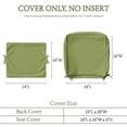 thumbnail image 5 of Pakunoda 4 Set of Waterproof Outdoor Deep Seat Cushion Replacement Slipcovers, 24" X 24" Patio Furniture Cushion Covers, Outdoor Cushion Covers with Zipper for Patio Furniture, Light Green, 5 of 7