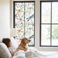 thumbnail image 2 of Dragonfly Window Privacy Film, Watercolor Colorful Nature Painting Art Static Cling UV Sun Blocking Heat Control Window Tint Day and Night, Non-Adhesive One Way Windows Privacy Cover 23.6''x59'', 2 of 7