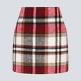 thumbnail image 2 of 2025 Womens High Waist Plaid Skirts for Women Trendy Skirt Bodycon Pencil Wool Pleated Mini Skirt Mini Skirts, 2 of 5