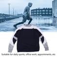 thumbnail image 5 of Spring Autumn Long Sleeve Crewneck Sweatshirt Men Casual Fashionable Color Block Pullover Top Shirt Light Gray and Navy Blue L, 5 of 7