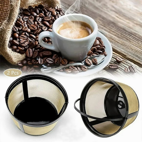 Filtros de café en forma de cono para taza, filtro de café, cesta de filtro de café de acero inoxidable, filtro de café de alta capacidad