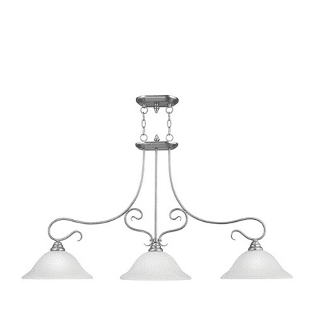 

Island 3 Light With White Alabaster Glass Brushed Nickel size 13 in 300 Watts - World of Crystal