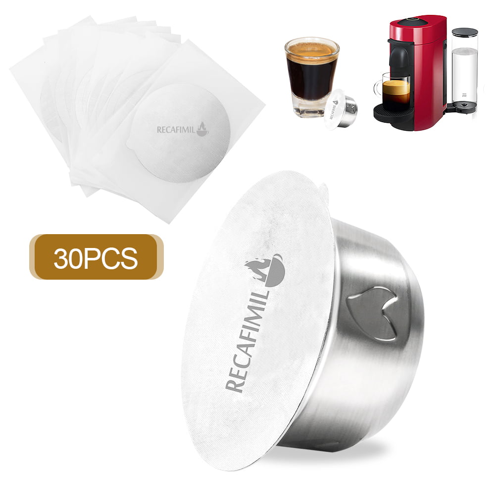 RECAFIMIL Reusable Nespresso Capsules Stainless Steel Refillable Coffee Pods Compatible for Nespresso Machine 
