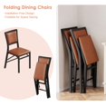 thumbnail image 4 of VECELO Set of 2 Metal Folding Chairs, High Back PU Upholstered Dining Chairs with Metal Frame, Modern Style Folding Chairs for Kitchen, Dining Room, Space Saving Design, Brown, 4 of 10
