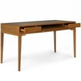 thumbnail image 3 of Allora 60" Mid-Century Wood Rubberwood Computer Desk in Golden Brown, 3 of 7