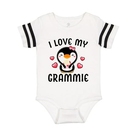 

Inktastic I Love My Grammie with Cute Penguin and Hearts Gift Baby Girl Bodysuit