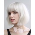 thumbnail image 1 of MIUSKATL Peluca y gafas de sol Pelucas cortas Bob de 12 pulgadas con flequillo para mujer Disfraz Cosplay Fiesta (Blanco), 1 of 1