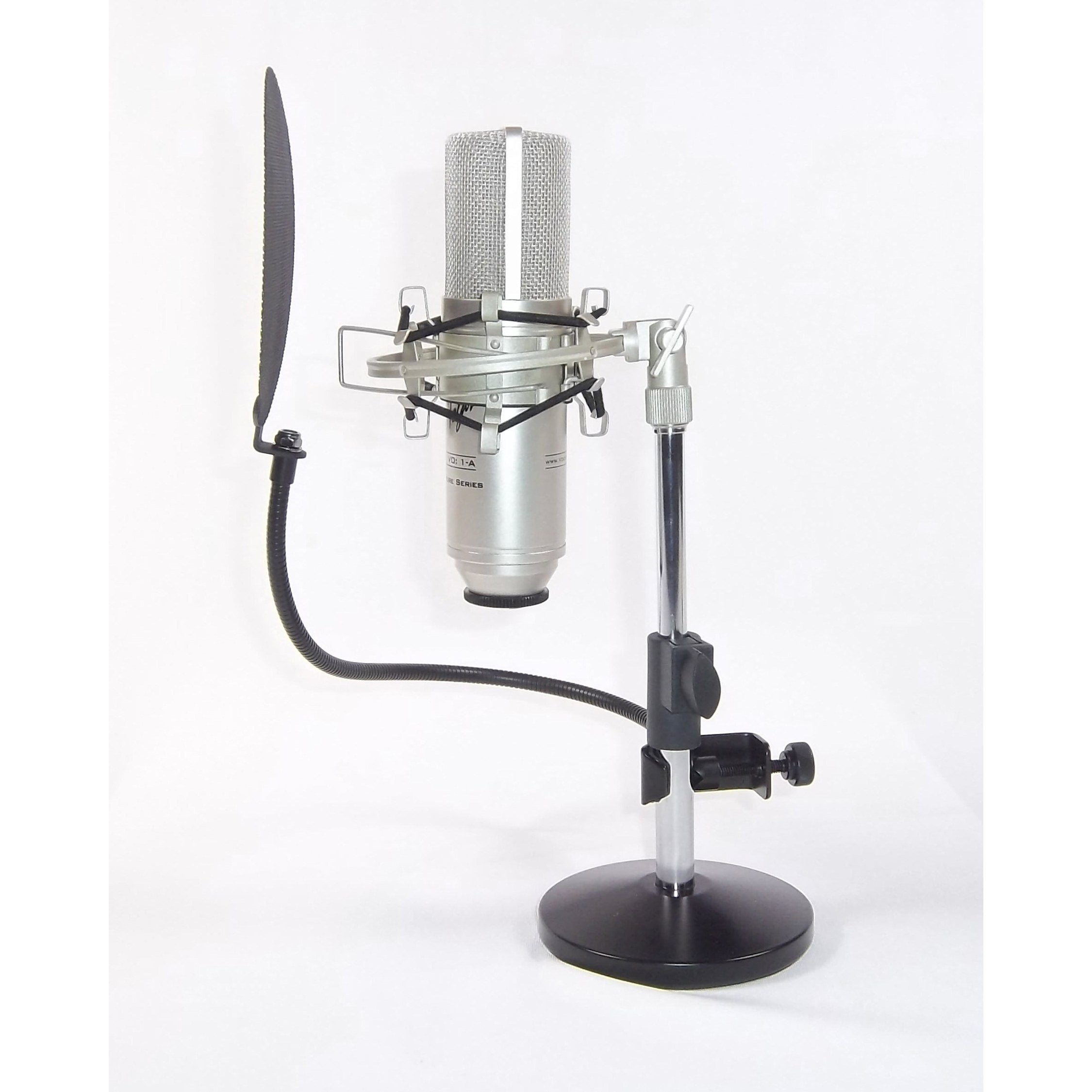 Harlan Hogan Universal Desktop Microphone Stand - adjustable height with US & International thread adapter