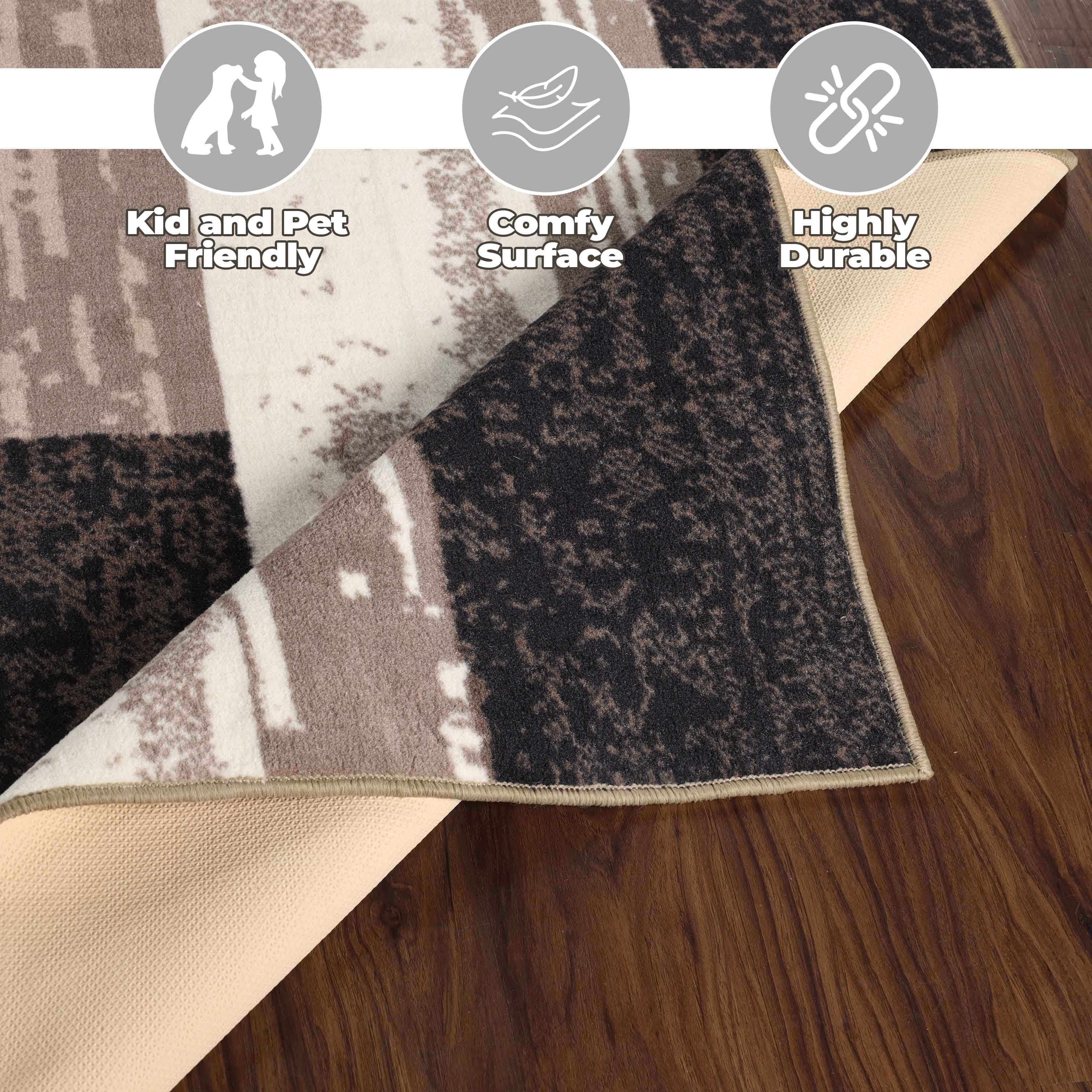 Superior Rockwood Indoor Area Rug, 12' x 18', Chocolate