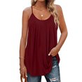 thumbnail image 1 of MAWCLOS Camisole Sans Manches pour Femmes Débardeur Couleur Unie Cami Basique pour Usage Quotidien Col Rond Pull Rouge Vin 2TG, 1 of 4