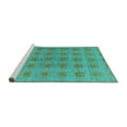 thumbnail image 2 of Ahgly Company Machine Washable Indoor Square Abstract Turquoise Blue Modern Area Rugs, 8' Square, 2 of 4