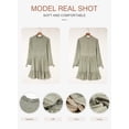 thumbnail image 6 of Asyoly Women's Autumn Tunic Dress Elegant Long Lantern Sleeve Ruffle Neck Flowy Swing Dresses, 6 of 6