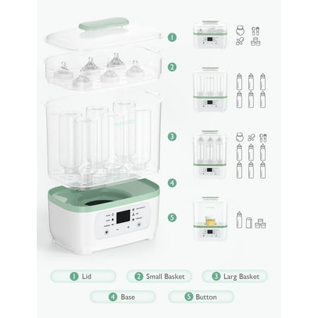 Momcozy Bottle Sterilizer and Dryer, 8-in-1 Electric Steam Baby Bottle Sterilizer for Baby Bottles