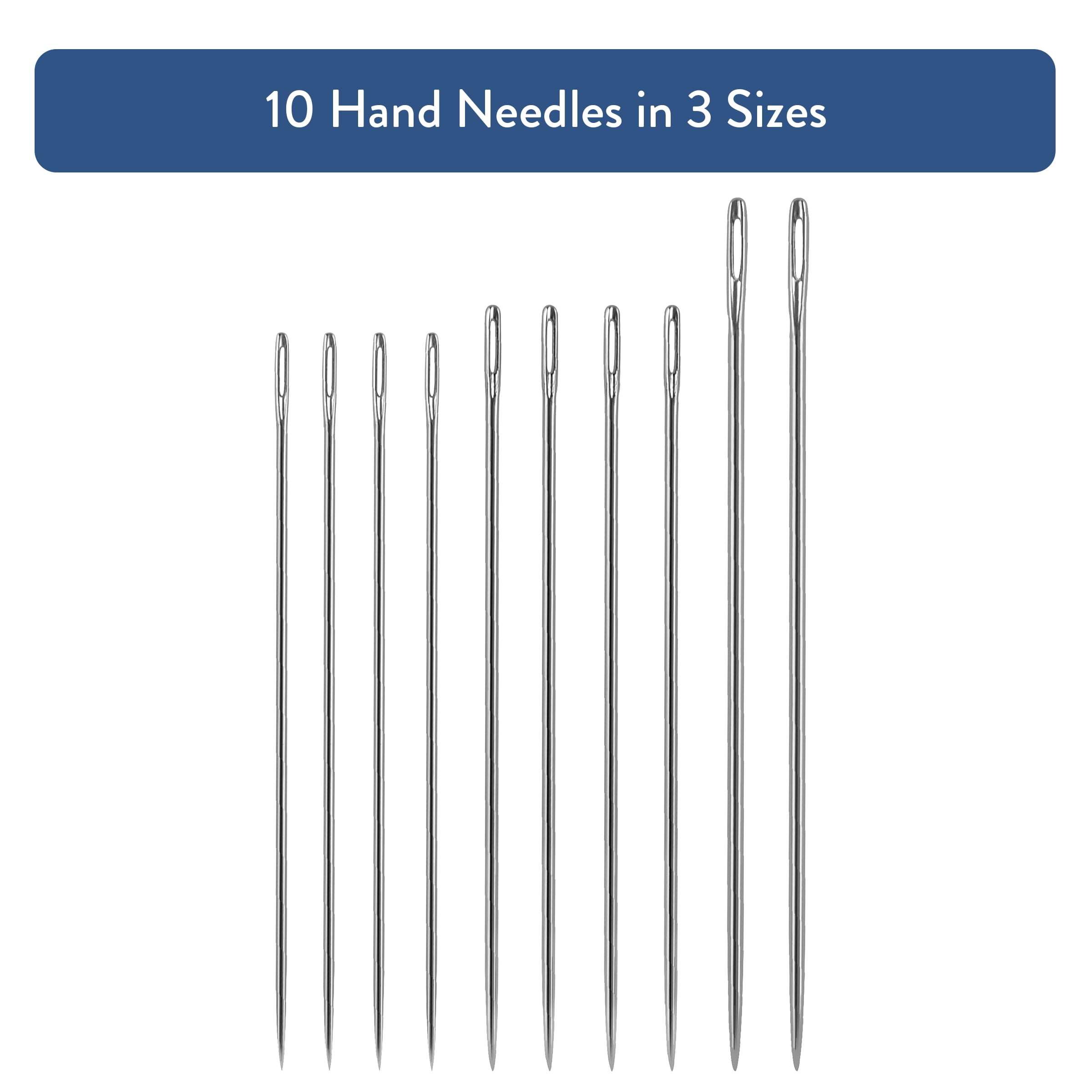 Hello Hobby Cotton Darners Hand-Sewing Needles, Sizes 1/5, 10 Pieces