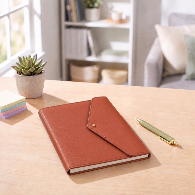 Pen+Gear Simulated Leather Journal, Cognac Brown, 192 Pages photo 6