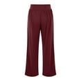 thumbnail image 7 of Yoga Pants Women, Prolriy Womens Stretchy Flare Trousers Petite Lightweight Pull on Slacks with Pockets Women's Pants Wine L, 7 of 7
