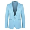 thumbnail image 1 of Men Plain One Button Blazer Coat Lapel Business Formal Jacket, 1 of 2
