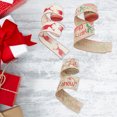 thumbnail image 1 of 1 Roll DIY Christmas Ribbon Fashion Imitation Linen Wrapping Ribbon with Wired Edge for Home, 1 of 7