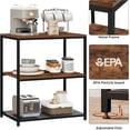 thumbnail image 4 of Kitchen Island with 3 Shelves, Kitchen Shelf with Large Workstation, Bakers Rack, Workbench, Metal Frame, 4 of 7