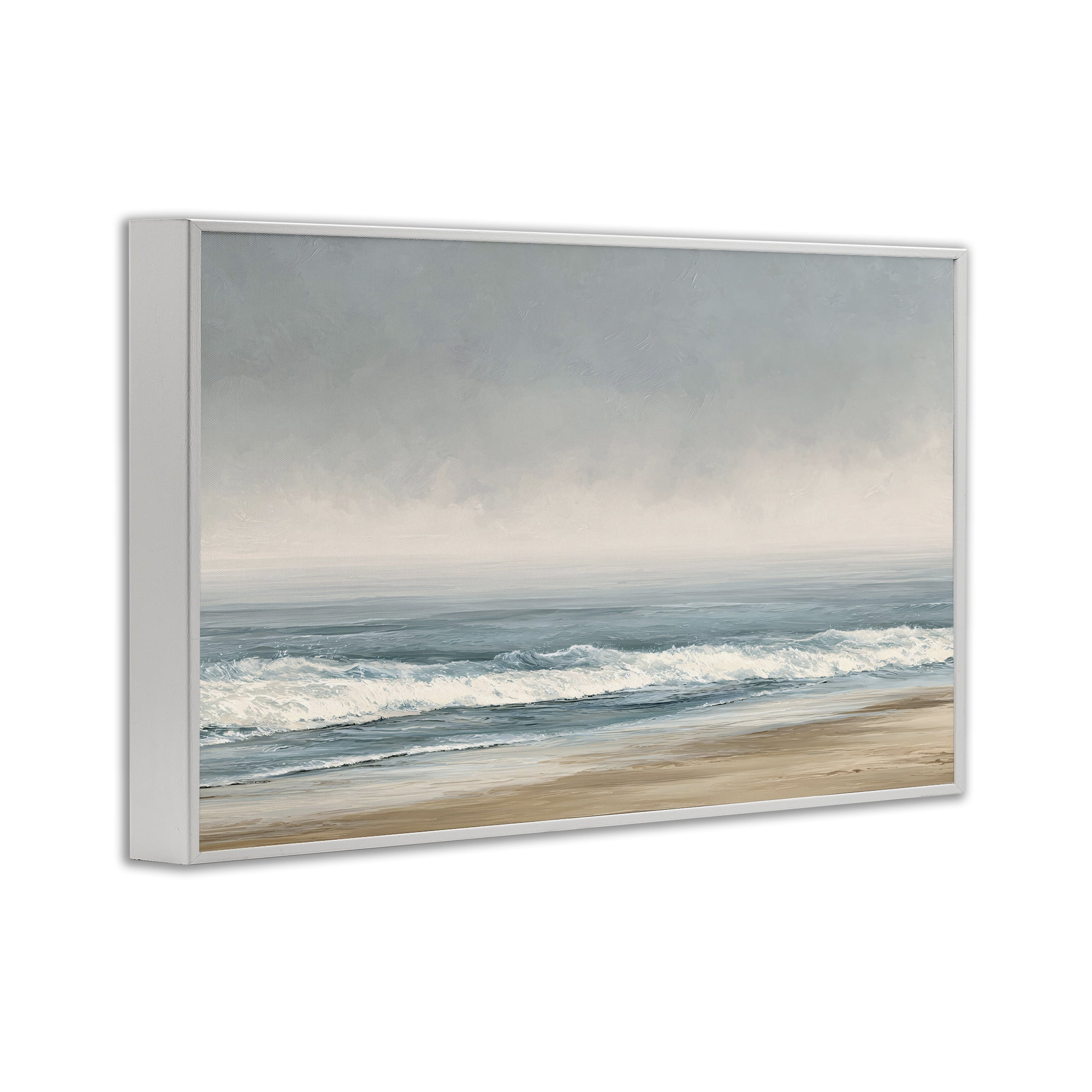 Stupell Industries Tranquil Mist Beachscape White Framed Giclee Art, design by Jacky Ngan