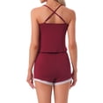 thumbnail image 3 of INSPIRE CHIC Women's Pajamas Set Lace Trim Bow Camisole Soft Tank Top and Shorts Loungewear 2026 Sleepwear 2 Pcs XL Red, 3 of 6
