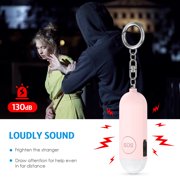 Personal Alarm for Women, 130dB Loud Safety Alarm with LED Flashlight Rechargeable Safety Alarm Keychain for Women, Kids, Students, Girls, Elderly, Pink
