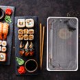 thumbnail image 3 of ColoMX Caja de plástico para sushi de 50 piezas, contenedor de almacenamiento de alimentos desechable, caja de Bento para sushi, 3 of 7