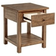 thumbnail image 3 of Ayne Side End Table, 1 Shelf, 1 Drawer, Brown Wood, Square 20 Inch, 3 of 5