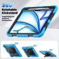 thumbnail image 5 of Case for iPad Air 11 inch M3 2025/M2 2024 (7th/6th Gen) with Screen Protector, 360 Degree Rotating Kickstand Hand Strap Heavy Duty Shockproof Cover with Shoulder Strap, Sky Blue, 5 of 7