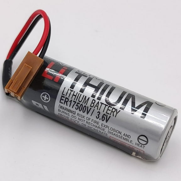 New ER17500V 3.6V PLC Battery Compatible with Toshiba ER17500V Digital Control Battery with Brown Plug