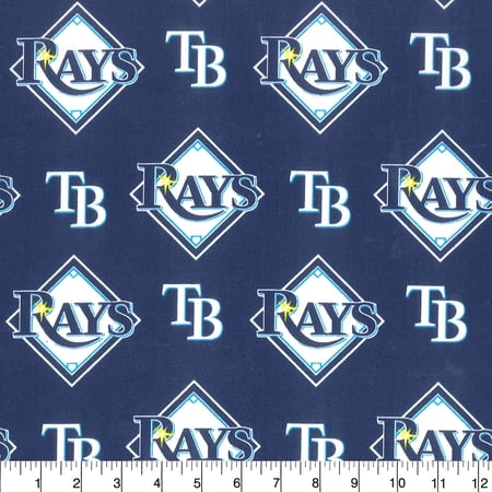 MLB Tampa Bay Rays 58 100% Cotton Sports Logo Craft Fabric By the Yard Multi-color