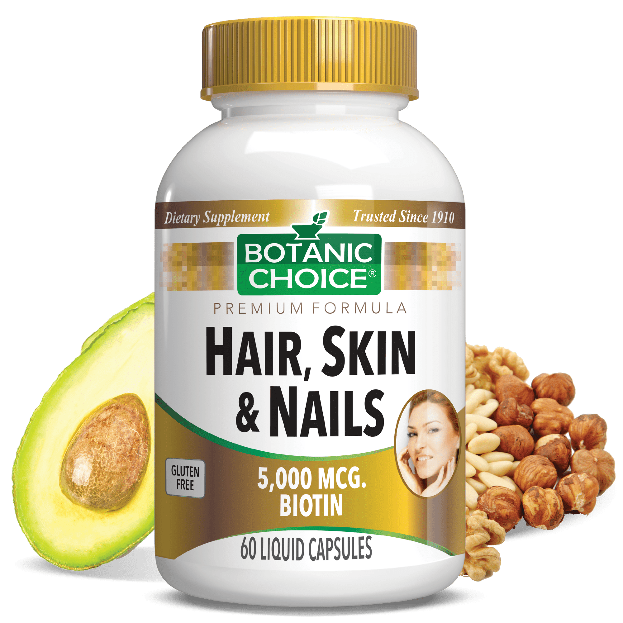 Botanic Choice Hair, Skin & Nails Formula Beauty Dietary Supplement, 60 Capsules