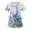 Blue, variant on Scrub Shirts for Women Cute Cartoon Animals Pattern V Neck Loose Comfy Healthcare Wear With Pockets