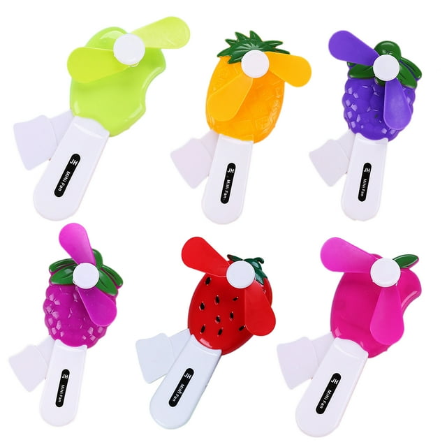 6PCS Cooling Fan Cartoon Farawamu Hand Press Personal Fan Travel Fan
