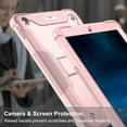 thumbnail image 3 of iPad 9.7 2018/2017 Case with Screen Protector Film, iPad 6th Generation Case, iPad 5th Generation Case, Dteck Heavy 3 IN 1 Rugged Shockproof Case Kickstand Protective Cover, Rosegold, 3 of 8