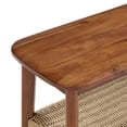 thumbnail image 4 of Alaterre Furniture Calais 48 in. Entryway Bench with Storage Shelf  - Solid Acacia Wood Mid-Century Modern Bench, Warm Chestnut, 4 of 13