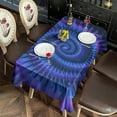 thumbnail image 2 of Blue Purple Tie Dye Mandala Pattern Rectangle Tablecloth 60"x120",Waterproof Polyester Rectangle Table Cloth, Wipeable Spillproof Polyester Tablecloth for Dining, Camping, Indoor and Outdoor, 2 of 5