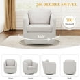 thumbnail image 4 of Swivel Accent Chair - 360° Rotation with Pillow, No-Sag Foam Cushion & Sturdy Metal Base, Fully Assembled for Living Room, Bedroom and Office, Beige, 4 of 13