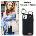 thumbnail image 6 of Allytechgroup 2024 New Trendy Back Case Cover for Apple iPhone 11, Premium PU Leather Luxury Design with Ring Holder Stand Bracket Bumper Shockproof Phone Case for Girls Women, Black, 6 of 8