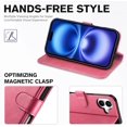 thumbnail image 4 of UTAH-Wallet Case for iPhone 16 6.1", [RFID Blocking] [4 Card Slots] TPU Interior Protective Case, Magnetic Closure Folio Shockproof PU Leather Cover Compatible with iPhone 16 5G 2024, Hot Pink, 4 of 4