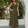 thumbnail image 4 of Maxi Dress Vintage Plaid Dress Colorful Lines Print Cute V Neck Design Boho Beach Long Dresses Streetwear Oversized Vestido, 4 of 7