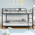 thumbnail image 3 of Zimtown Twin-over-Twin Low Profile Junior Bunk Bed, Black, 3 of 9
