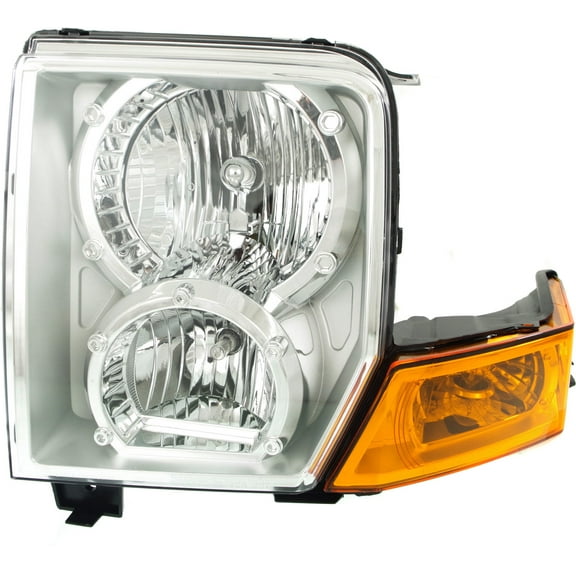 Headlight Compatible With 2006-2010 Jeep Commander Left Driver Halogen With bulb(s)