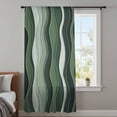 thumbnail image 4 of Green Ombre Sheer Curtains 54 Inches Long, Abstract Art Moire Ocean Waves Light Filering Curtains, Breathable Simi Curtain Privacy Drapes for Kitchen Bathroom Lightweight Small Window Treatment, 4 of 9